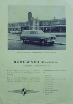 Borgward Isabella Luxe Stationwagon Modelprogram 1960 Carbrochure (7694)